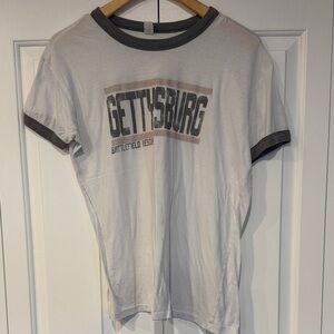 Gettysburg Womens White and Gray Tee